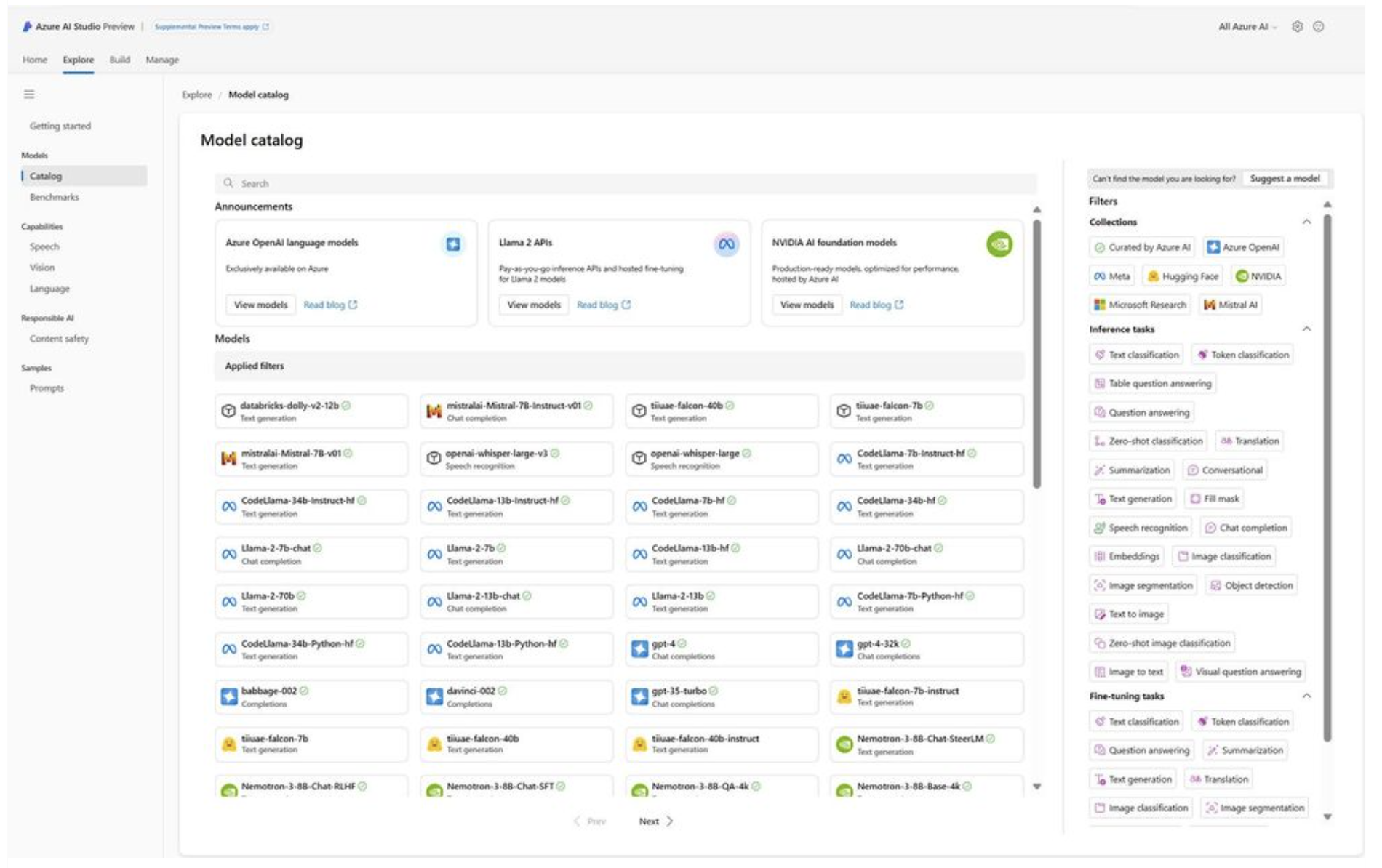 Microsoft Azure AI Widens Model Selection with Llama 2 and GPT-4 Turbo with Vision