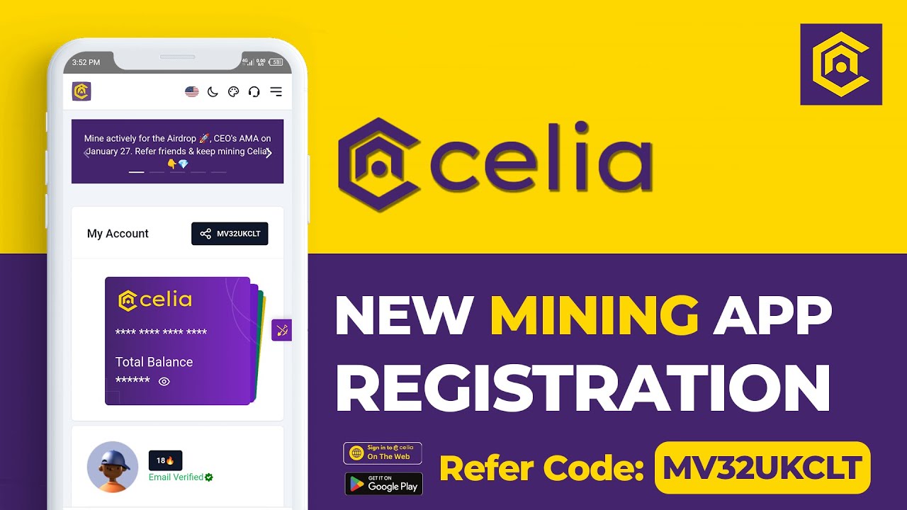 Celia: New Mining App | Step-by-Step Registration Guide #CeliaFinance #FreeMining #FreeIncome