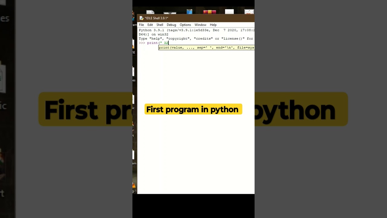 Writing Our First Python Program | Python Tutorials For Absolute Beginners #ai #python #shorts #hack